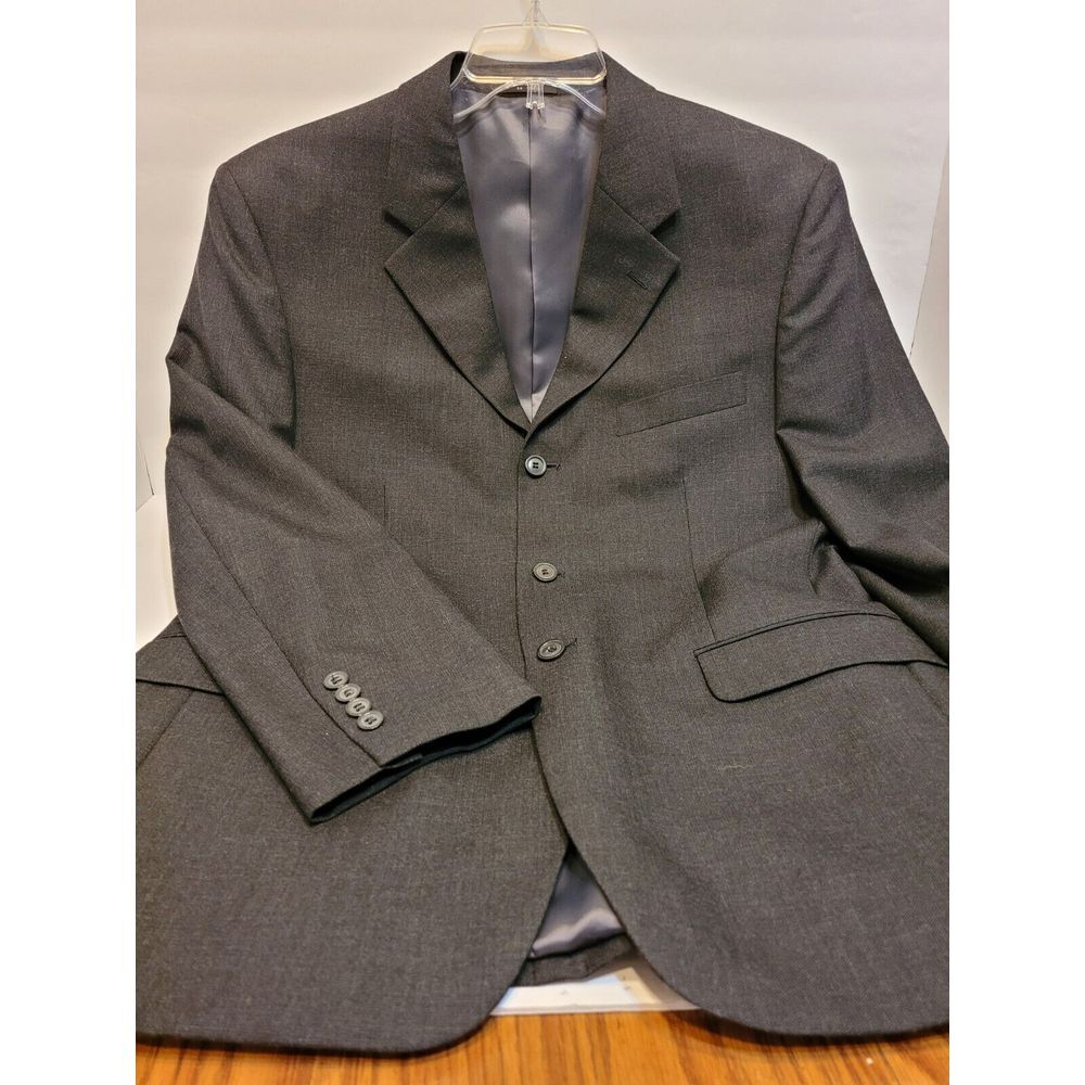 Baracuta Blazer Men 40R Charcoal Gray Excellent 100% Wool 3-Button Sport Coat